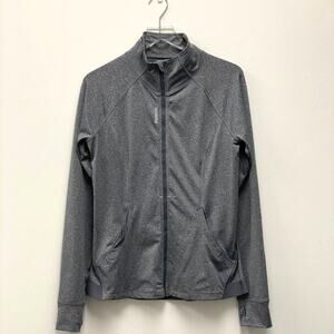 Reebok Gray Athletic Zip Up Jacket in Size L
